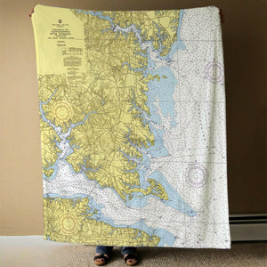 Nautical Chart Blanket, Locations in Virginia