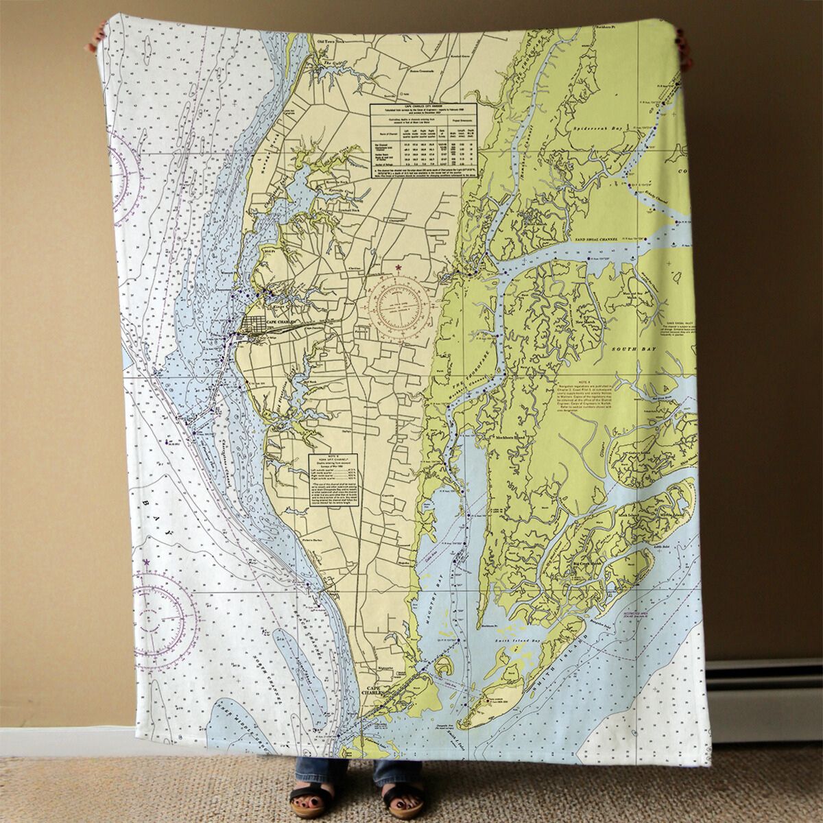 Nautical Chart Blanket, Locations in Virginia
