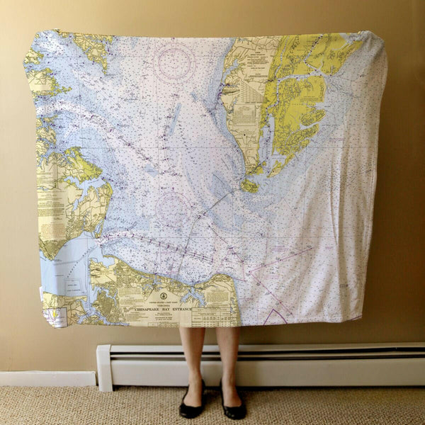 Nautical Chart Blanket, Locations in Virginia