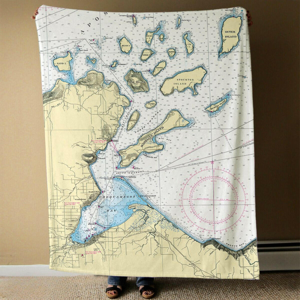 Nautical Chart Blanket, Locations in Wisconsin