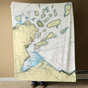 Nautical Chart Blanket, Locations in Wisconsin