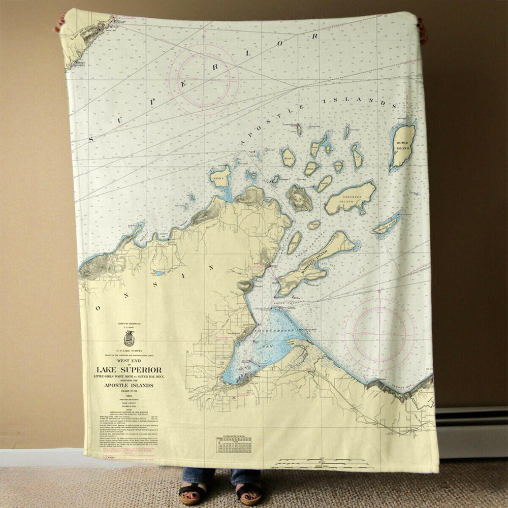 Nautical Chart Blanket, Locations in Wisconsin