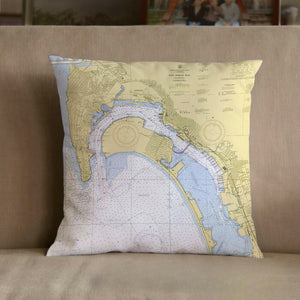 Nautical Chart Pillow, Locations in California