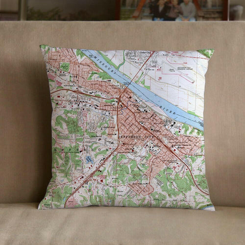 Nautical Chart Pillow, Locations in Missouri