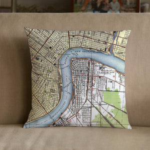 Nautical Chart Pillows, Louisiana Coastal Maps