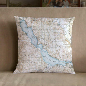 Nautical Chart Pillow, Locations in New York
