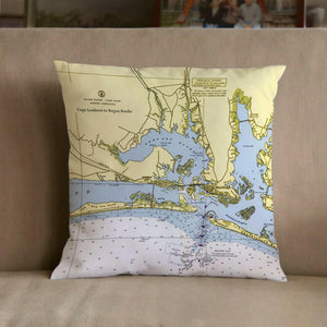 Nautical Chart Pillow, Locations in North Carolina