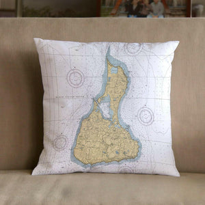 Nautical Chart Pillow, Locations in Rhode Island