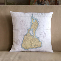 Thumbnail for Nautical Chart Pillow, Locations in Rhode Island
