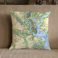Thumbnail for Nautical Chart Pillow, Locations in South Carolina