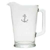 Thumbnail for Personalized Glass Pitcher, Choose from 5 Nautical Designs Serving Pitchers & Carafes Nautical Living Anchor & Rope  