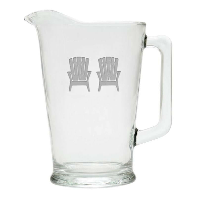 Personalized Glass Pitcher, Choose from 5 Nautical Designs Serving Pitchers & Carafes Nautical Living Chair  