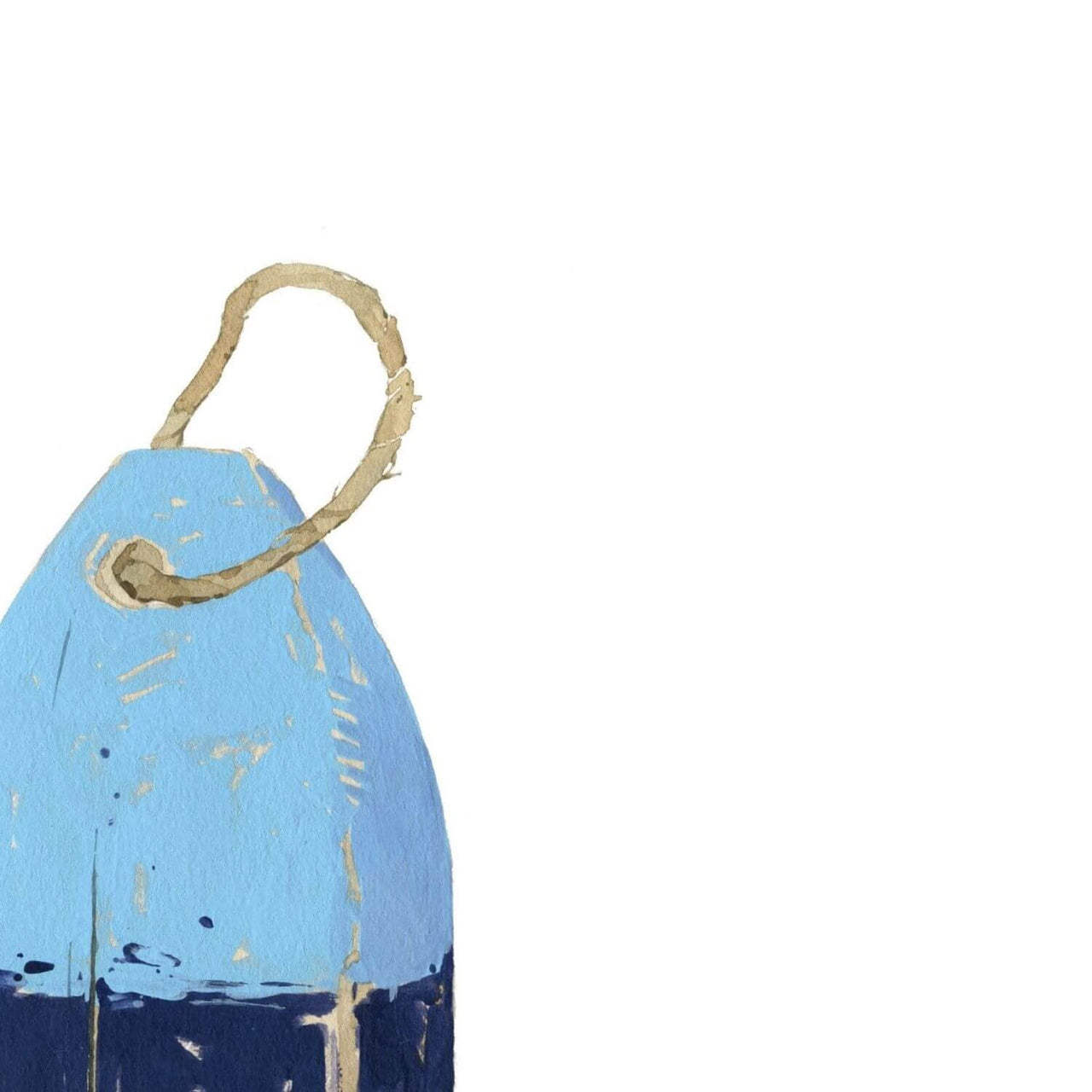 Nautical Lobster Buoy Print, Blue and Navy Buoy Wall Print, 8 x 10