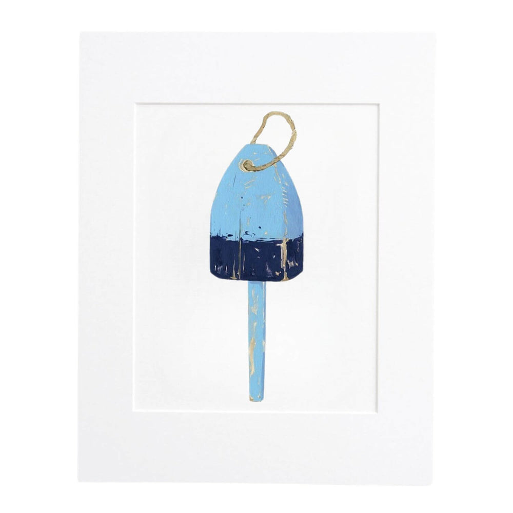 Nautical Lobster Buoy Print, Blue and Navy Buoy Wall Print, 8 x 10