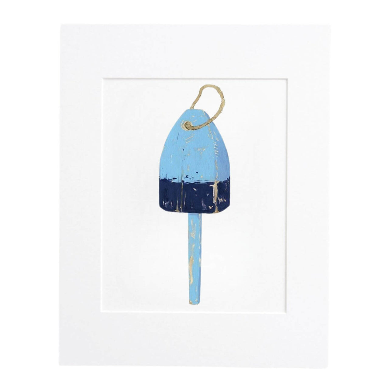 Nautical Lobster Buoy Print, Blue and Navy Buoy Wall Print, 8 x 10