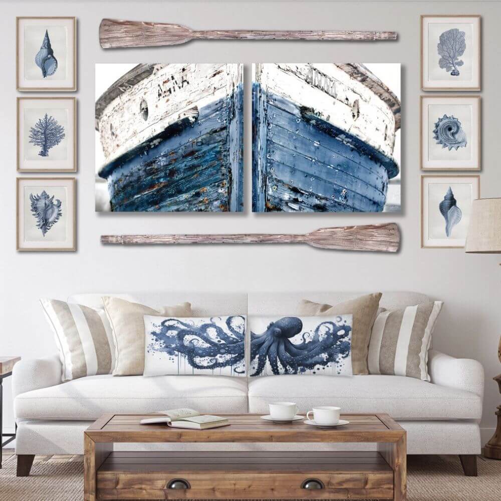 Nautical Octopus Pillow Set, Set of 2