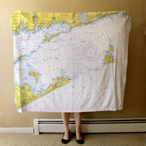 Nautical Chart Blankets, Connecticut Coastal Maps