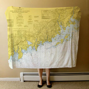 Nautical Chart Blankets, Connecticut Coastal Maps