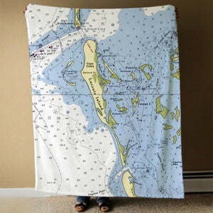 Nautical Chart Blankets, Florida Coastal Maps