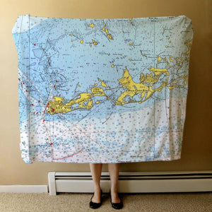 Nautical Chart Blankets, Florida Coastal Maps