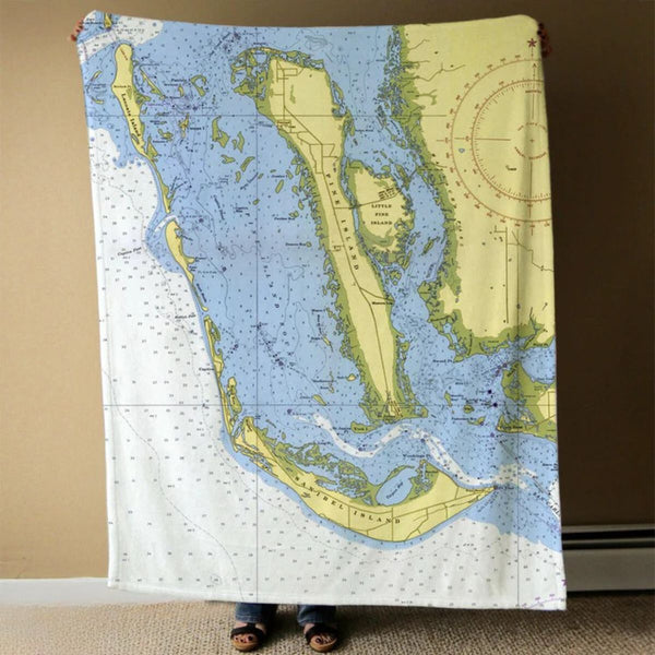 Nautical Chart Blankets, Florida Coastal Maps