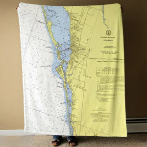 Nautical Chart Blankets, Florida Coastal Maps