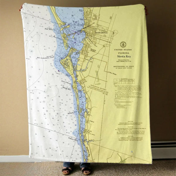 Nautical Chart Blankets, Florida Coastal Maps