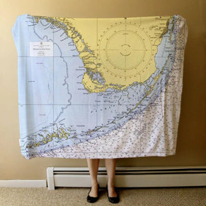 Nautical Chart Blankets, Florida Coastal Maps