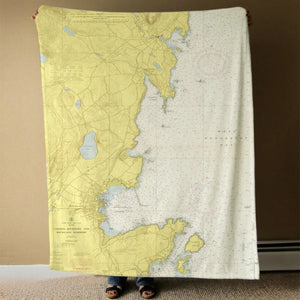 Nautical Chart Blankets, Maine Coastal Maps