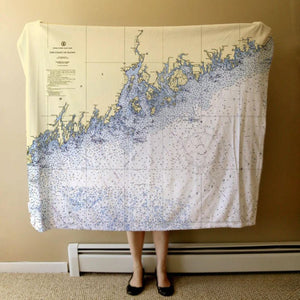 Nautical Chart Blankets, Maine Coastal Maps