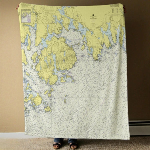 Nautical Chart Blankets, Maine Coastal Maps