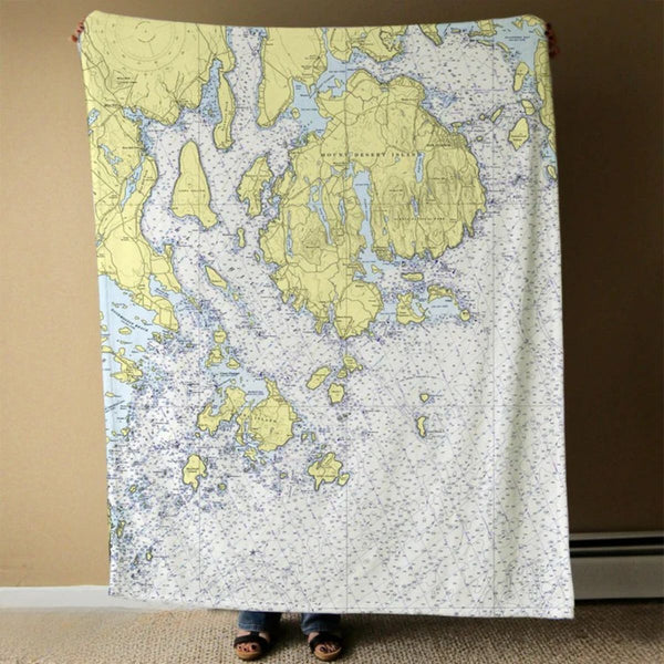 Nautical Chart Blankets, Maine Coastal Maps