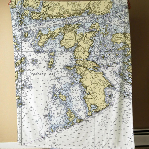 Nautical Chart Blankets, Maine Coastal Maps