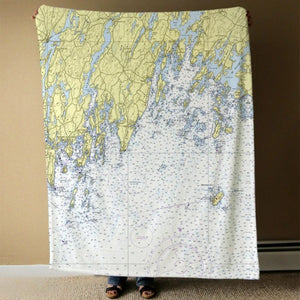 Nautical Chart Blankets, Maine Coastal Maps