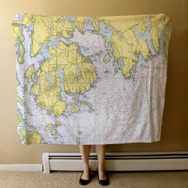 Nautical Chart Blankets, Maine Coastal Maps