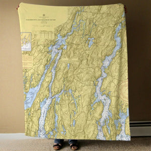 Nautical Chart Blankets, Maine Coastal Maps