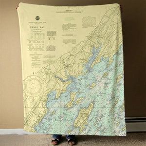 Nautical Chart Blankets, Maine Coastal Maps