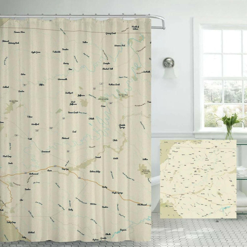 Nautical Chart Shower Curtains, North Carolina Coastal Maps