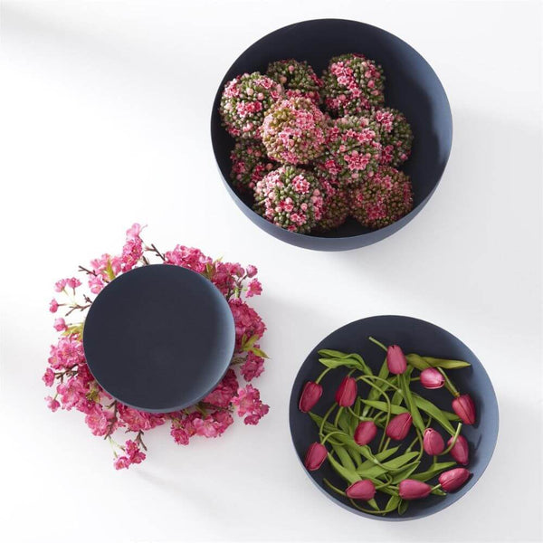 Navy Blue Matte Metal Bowls