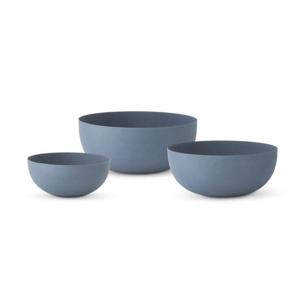 Navy Blue Matte Metal Bowls