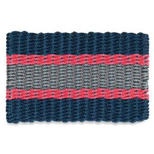 Lobster Rope Doormats, Outdoor Door Mats, Wicked Good Door Mats Made in Maine, Navy, Red, Silver