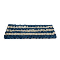 Thumbnail for Navy & Light Tan Cabana Stripes Lobster Rope™ Doormat, Wicked Good Doormats