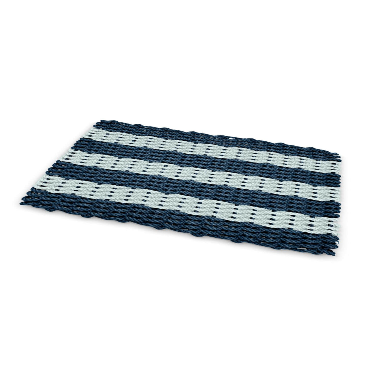 Doormat for Outdoors, Lobster Rope Outdoor Doormats, Navy & Seafoam Cabana Stripes, Welcome Mat Outdoor