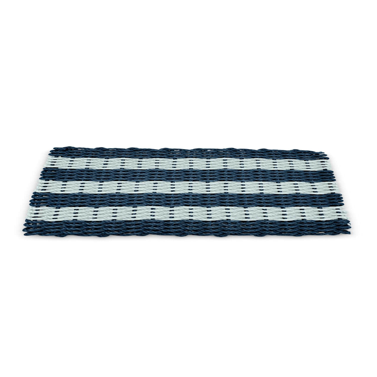 Front Door Mats Outdoor, Best Doormat for Outside in Navy & Seafoam Cabana Stripes, Lobster Rope Doormats