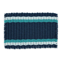 Thumbnail for Top Rated Doormats, Lobster Rope Doormats in Navy, Seafoam, Teal Tailored Stripes, Wicked Good Doormats