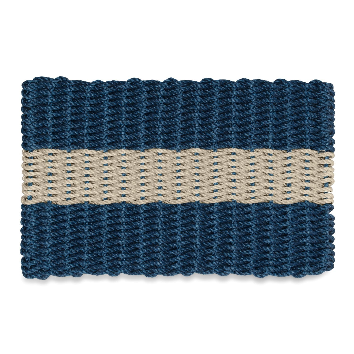 Navy with Sand Stripe, Wicked Good Lobster Rope™ Doormat