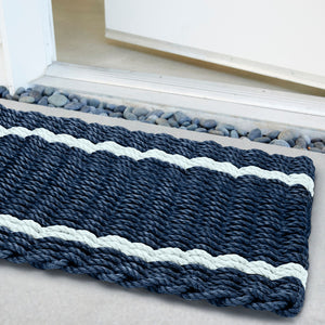 Neutral Lobster Rope™ doormat with tailored stripe detail, ideal for coastal or modern homes