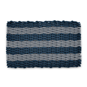 Front Door Mats Outdoor, Lobster Rope Doormats in Navy & Silver Cabana Stripes Welcome Mat Outdoor