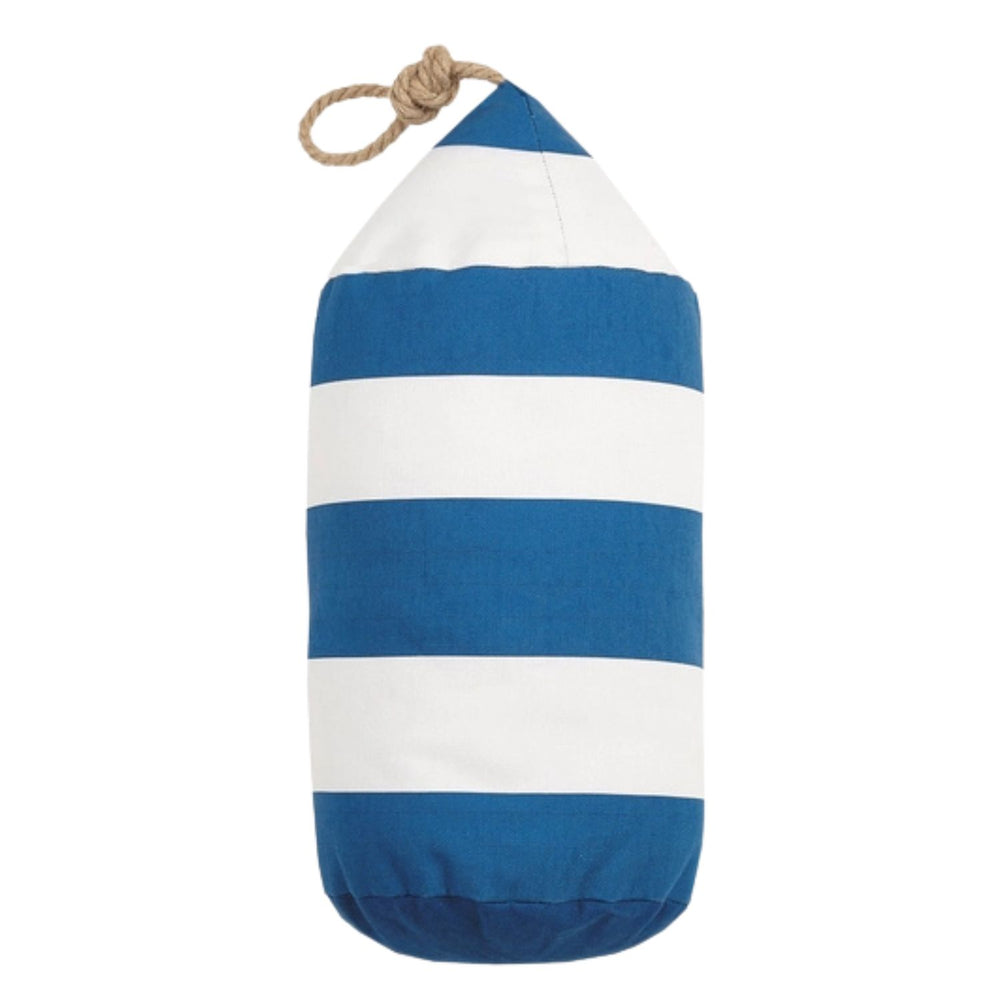 Navy and White Striped Buoy Accent Pillow, 18" x 12"