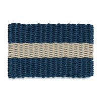 Thumbnail for Lobster Rope Doormats, Outdoor Door Mats, Wicked Good Door Mats Made in Maine, Navy with Dark Tan Stripe